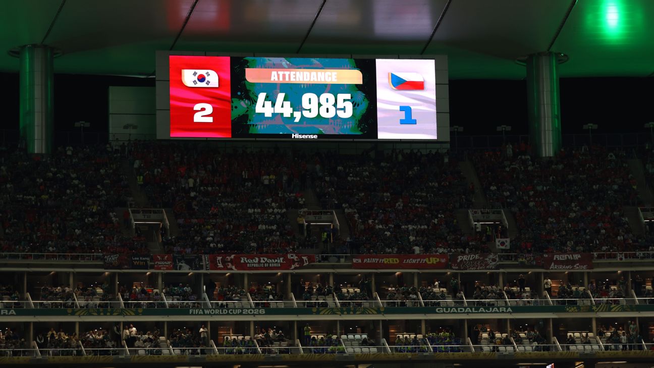 FIFA为韩捷世界杯比赛4.5万出席人数辩护：球迷或在走廊站立而非坐位